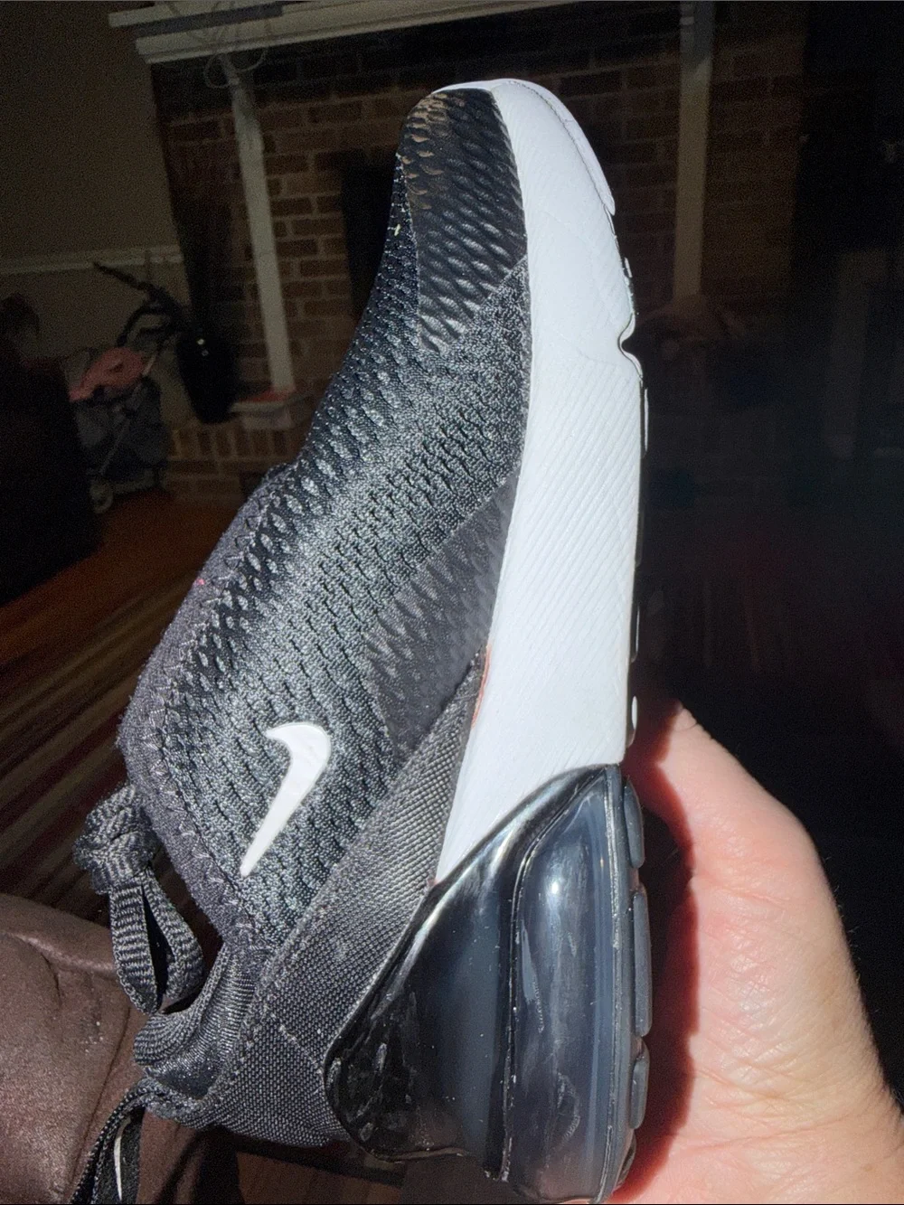 Nike Kids Black and White Air Max 270 Style Sneakers